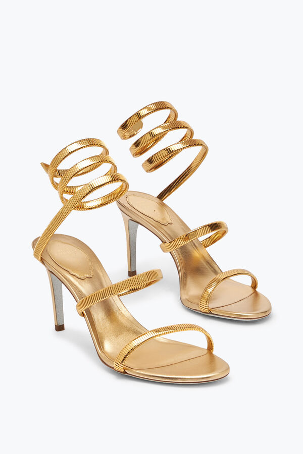 jeweled juniper metalliskt guld sandal 80 rene caovilla