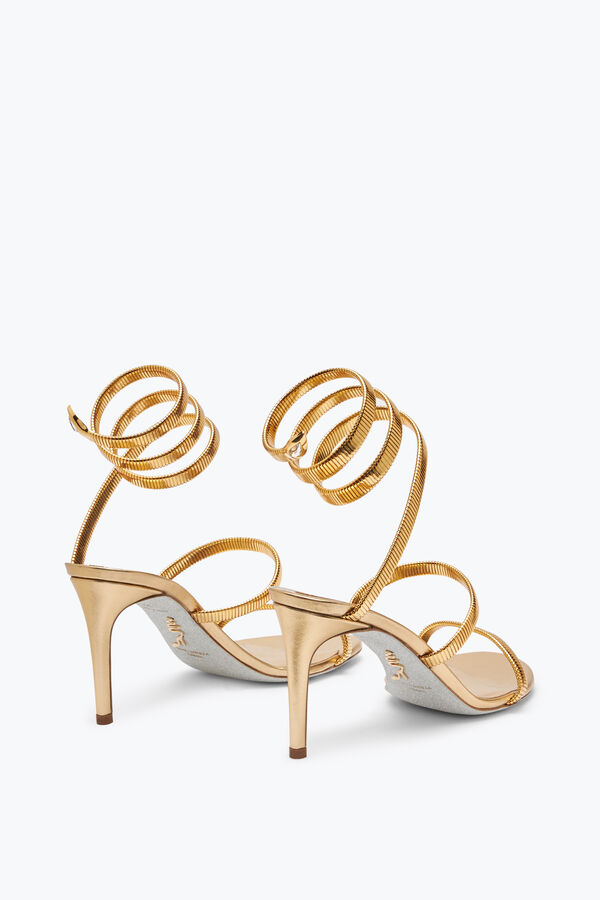jeweled juniper metalliskt guld sandal 80 rene caovilla