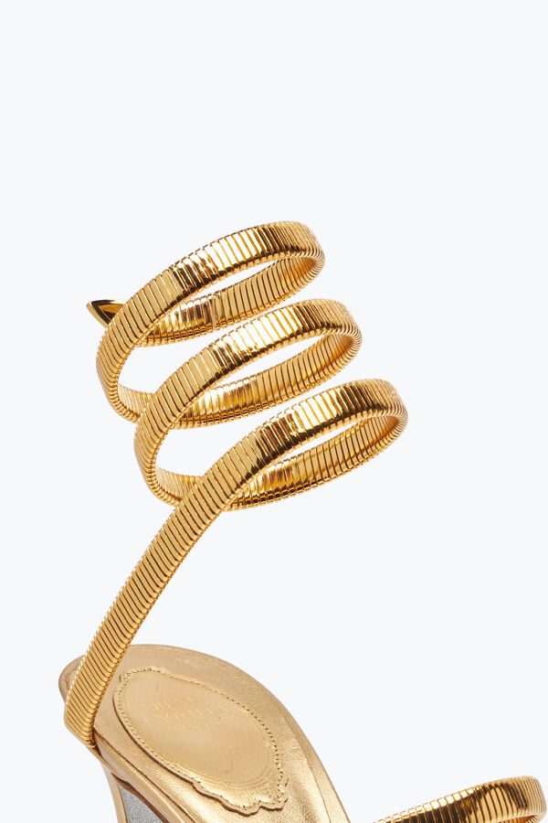 jeweled juniper metalliskt guld sandal 80 rene caovilla