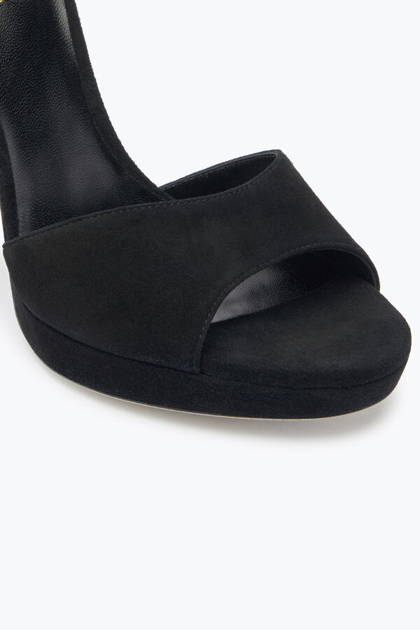 jeweled margot svart mocka och guld plattformen sandalen 120 rene caovilla