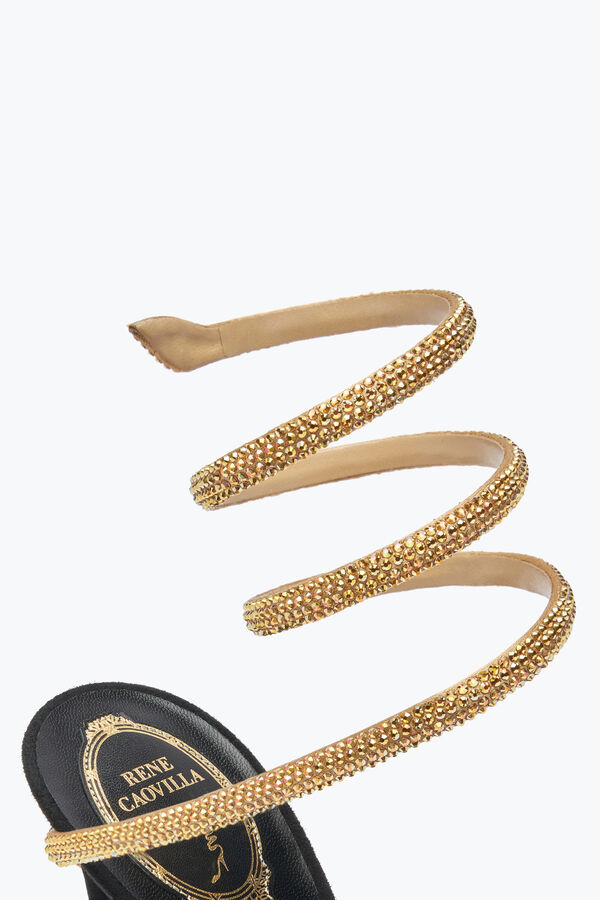 jeweled margot svart mocka och guld plattformen sandalen 120 rene caovilla