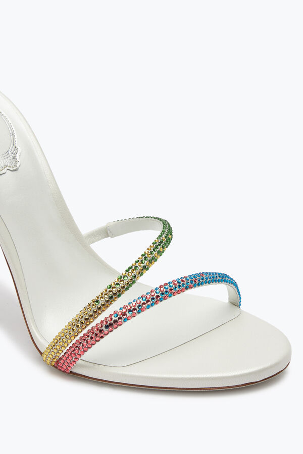 jeweled margot vit sandal med rainbow kristaller 105 rene caovilla