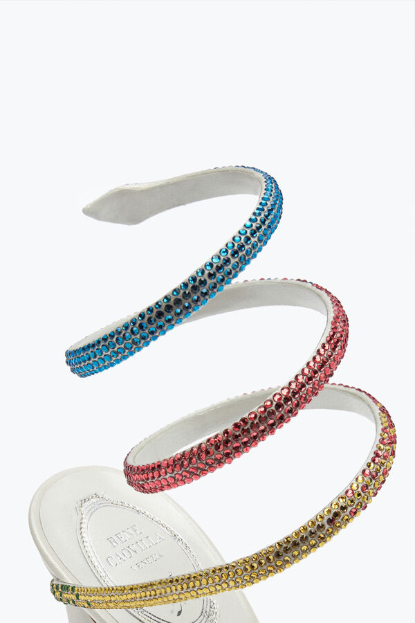 jeweled margot vit sandal med rainbow kristaller 105 rene caovilla
