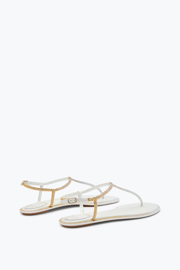 jeweled diana elfenben sandal med guld och silver kristaller 10 rene caovilla