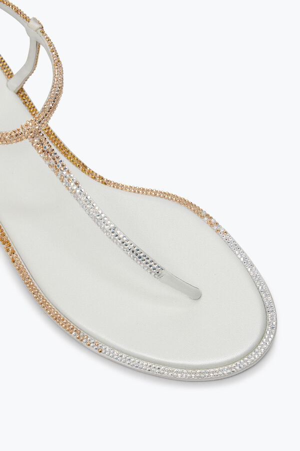 jeweled diana elfenben sandal med guld och silver kristaller 10 rene caovilla