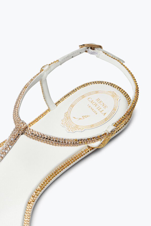 jeweled diana elfenben sandal med guld och silver kristaller 10 rene caovilla