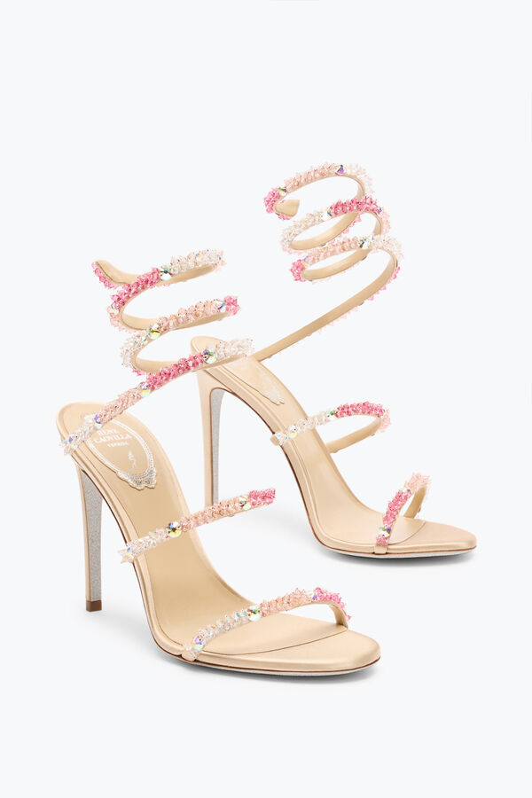 jeweled cinderella barbie rosa sandal med ormen 105 rene caovilla