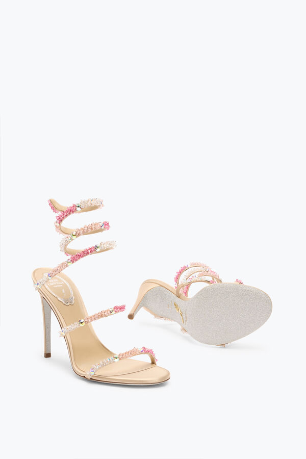 jeweled cinderella barbie rosa sandal med ormen 105 rene caovilla