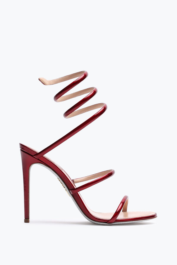 jeweled cleo metallic röd sandal 105 rene caovilla