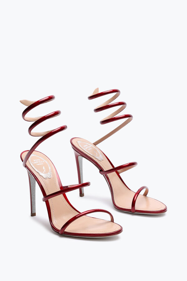jeweled cleo metallic röd sandal 105 rene caovilla
