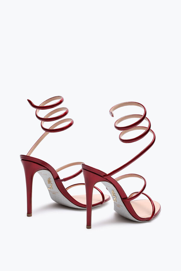jeweled cleo metallic röd sandal 105 rene caovilla