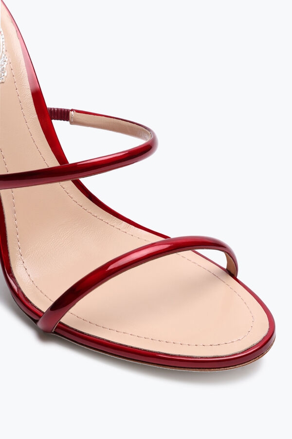 jeweled cleo metallic röd sandal 105 rene caovilla