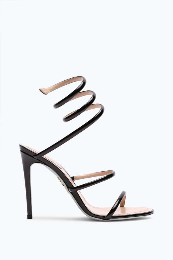 jeweled cleo metallic svart sandal 105 rene caovilla