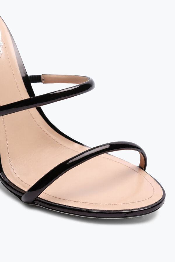 jeweled cleo metallic svart sandal 105 rene caovilla