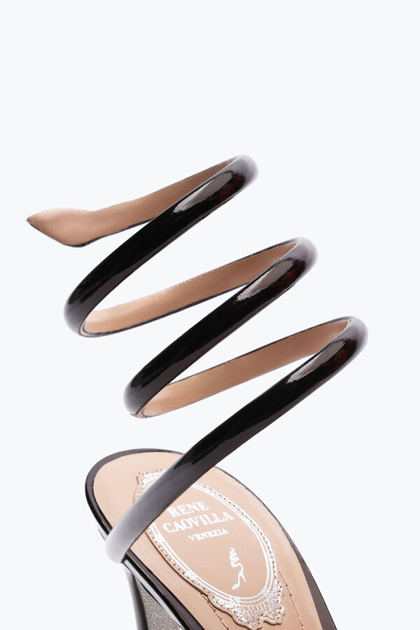 jeweled cleo metallic svart sandal 105 rene caovilla