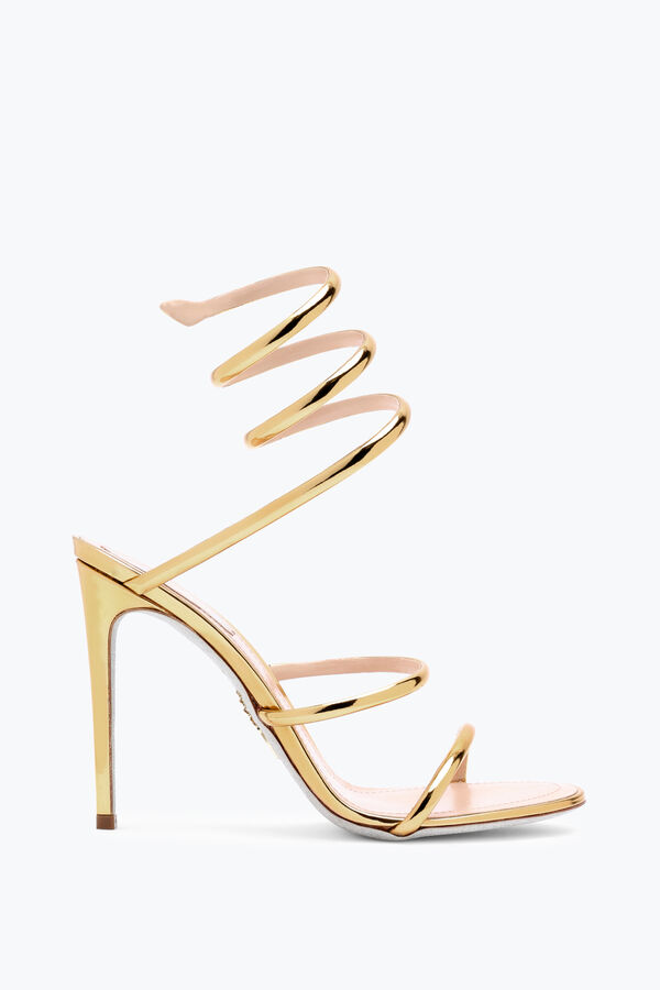jeweled cleo metalliskt guld sandal 105 rene caovilla