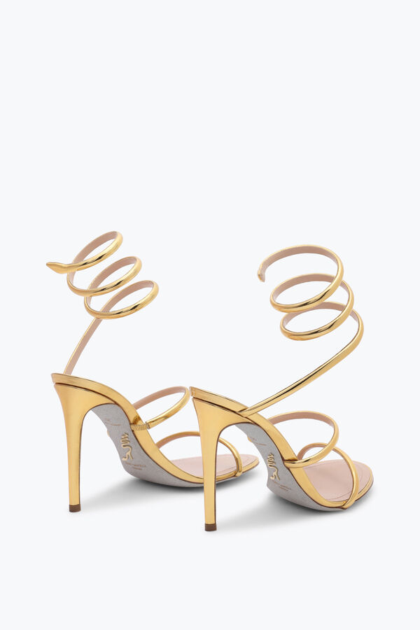 jeweled cleo metalliskt guld sandal 105 rene caovilla