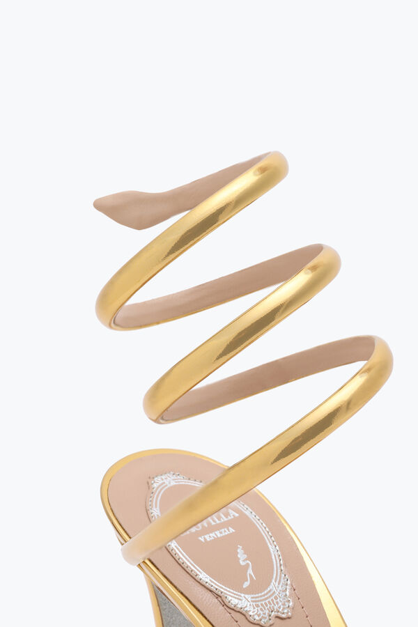 jeweled cleo metalliskt guld sandal 105 rene caovilla