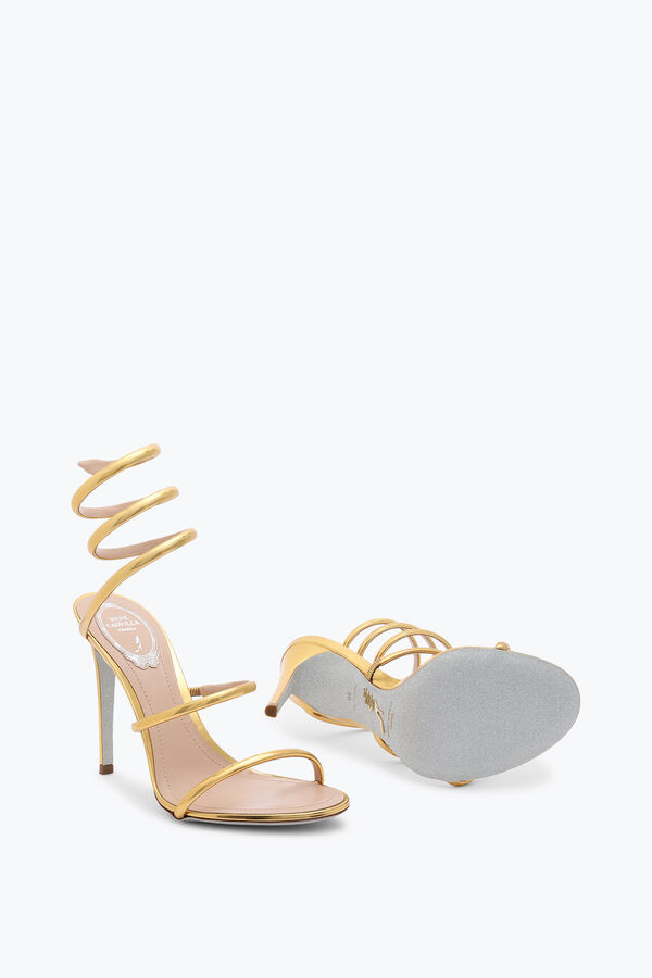 jeweled cleo metalliskt guld sandal 105 rene caovilla