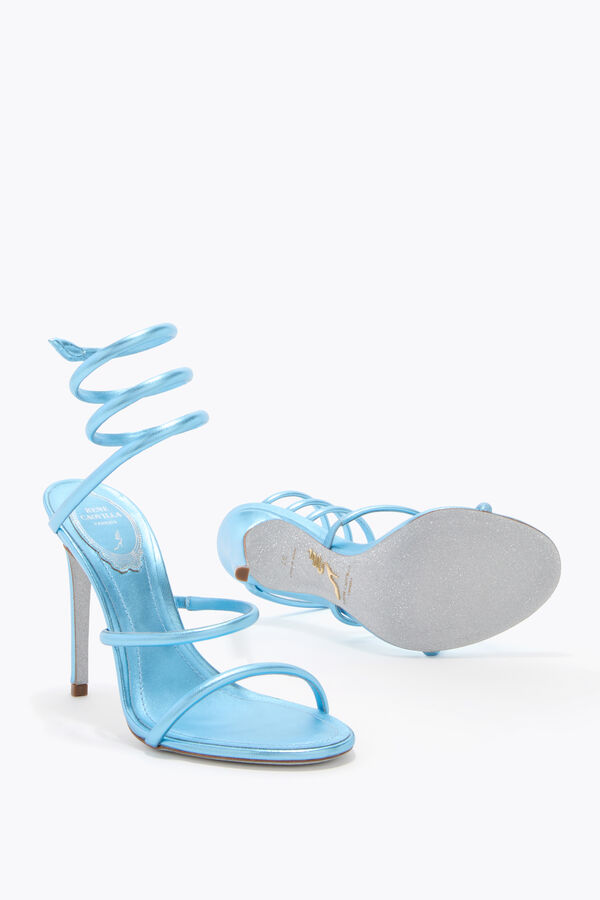 jeweled cleo metalliska ljus blÅ sandal 105 rene caovilla