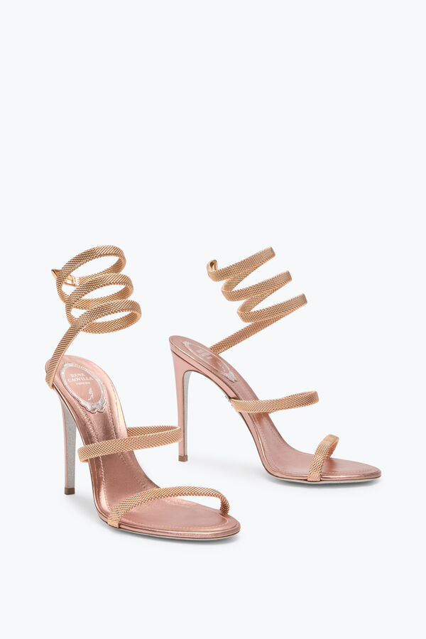 jeweled trigold cleo rose gold sandal 105 rene caovilla