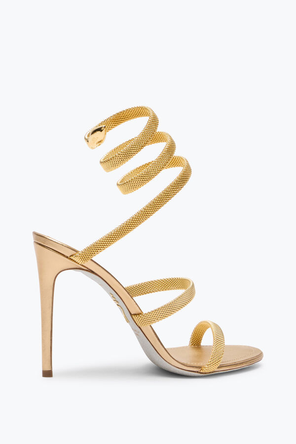 jeweled trigold cleo guld sandal 105 rene caovilla