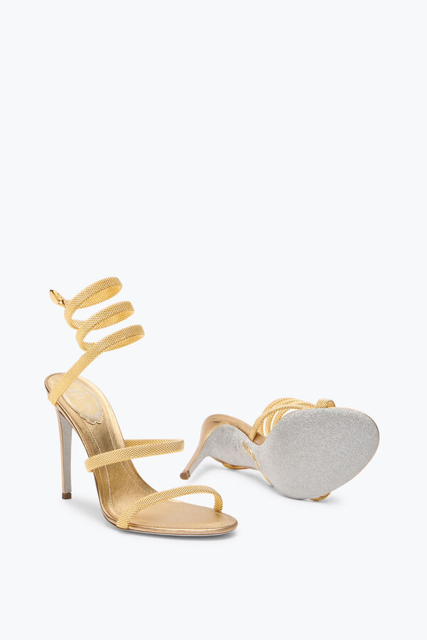 jeweled trigold cleo guld sandal 105 rene caovilla