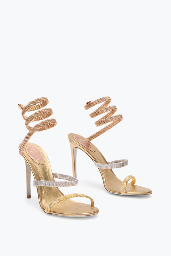jeweled trigold cleo tre-tonad sandal 105 rene caovilla