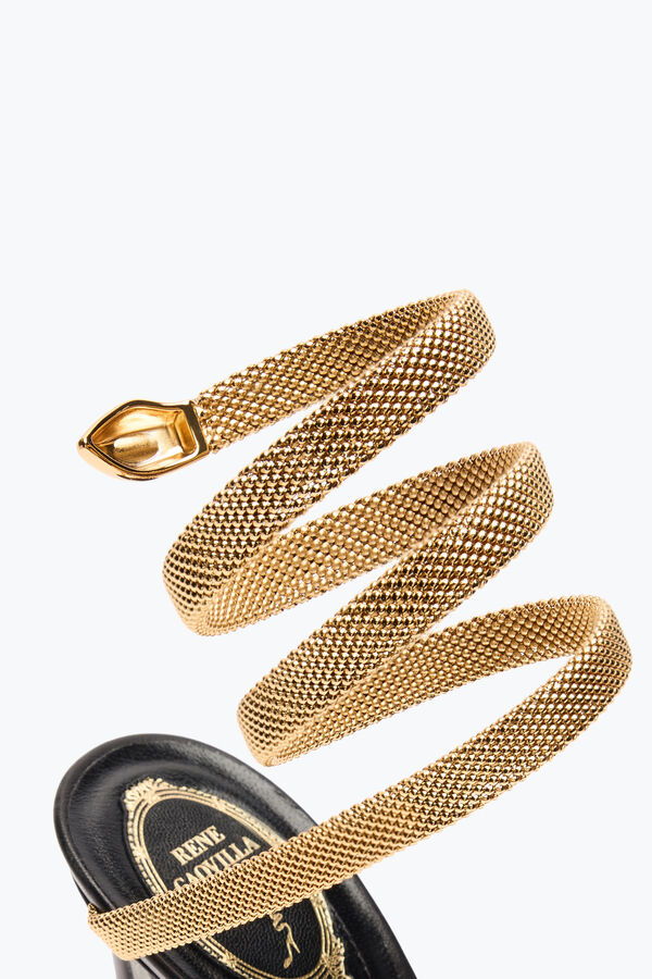 jeweled trigold cleo svart-guld sandal 105 rene caovilla
