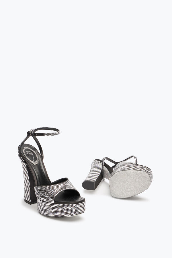 jeweled helsa svart platform sandal med kristaller 140 rene caovilla