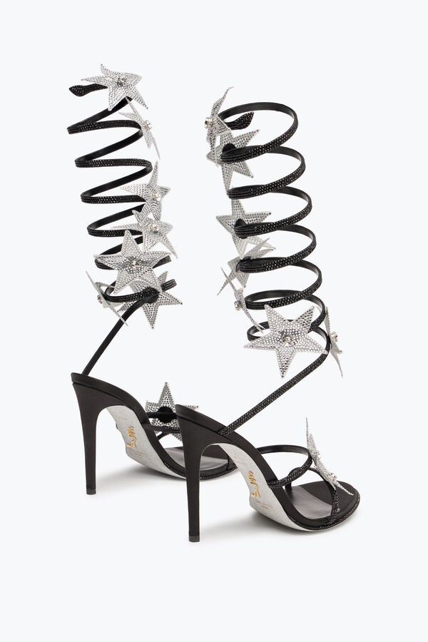 jeweled super cleo stjÄrniga svart amp silver sandal 105 rene caovilla