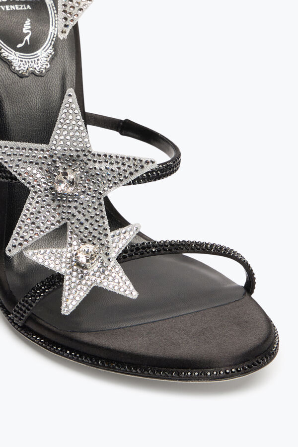 jeweled super cleo stjÄrniga svart amp silver sandal 105 rene caovilla