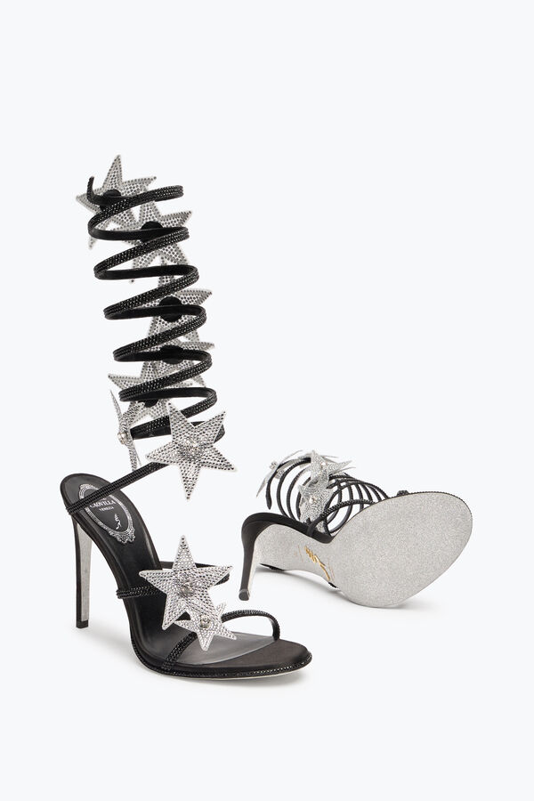 jeweled super cleo stjÄrniga svart amp silver sandal 105 rene caovilla