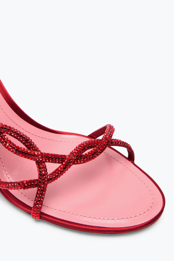 jeweled flÄta rÖd sandal 80 rene caovilla