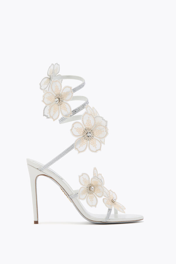 jeweled persika blomma elfenben sandal 105 rene caovilla