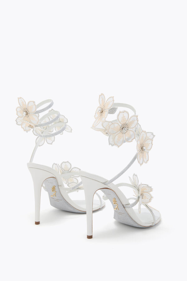 jeweled persika blomma elfenben sandal 105 rene caovilla