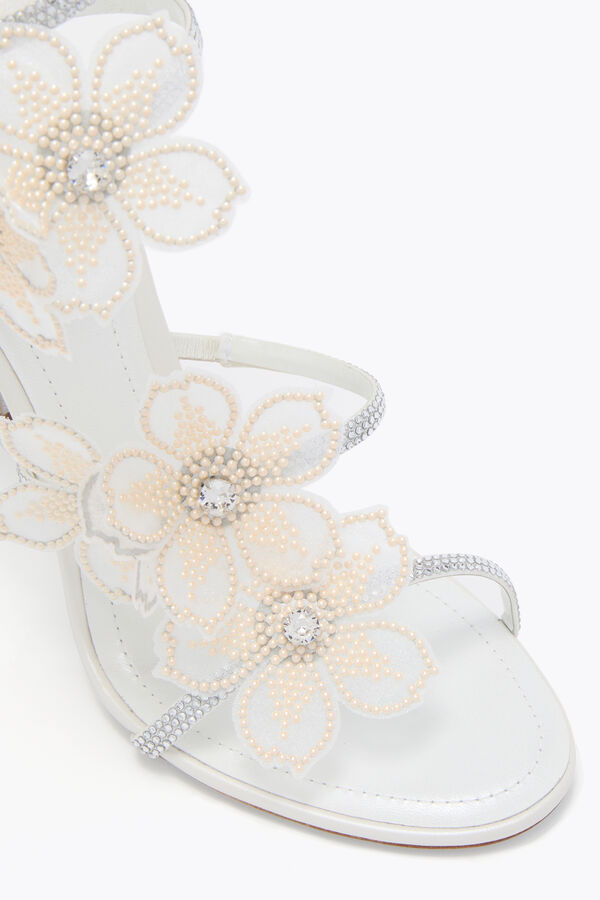 jeweled persika blomma elfenben sandal 105 rene caovilla