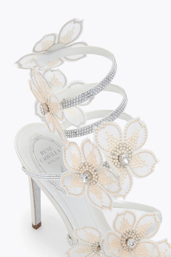 jeweled persika blomma elfenben sandal 105 rene caovilla