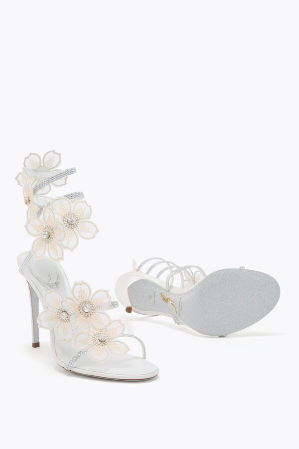 jeweled persika blomma elfenben sandal 105 rene caovilla