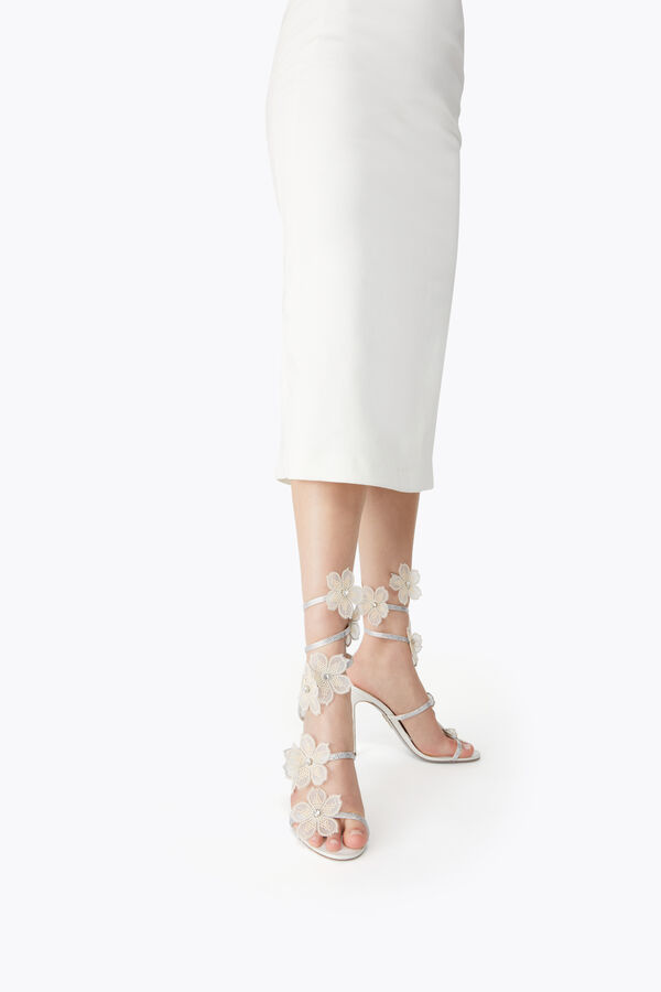 jeweled persika blomma elfenben sandal 105 rene caovilla