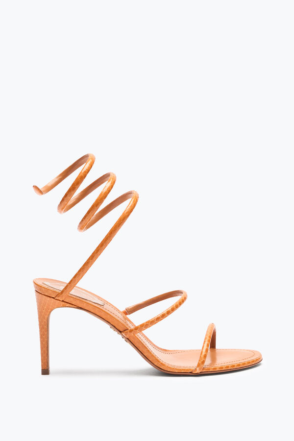 jeweled cleo cognac ayers lÄder sandal 80 rene caovilla