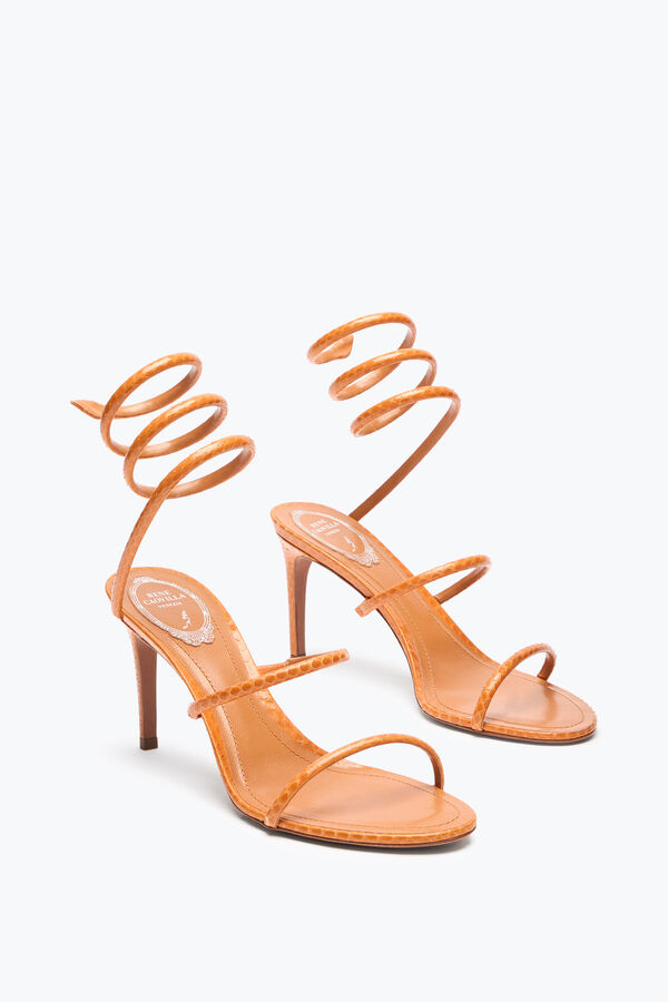 jeweled cleo cognac ayers lÄder sandal 80 rene caovilla