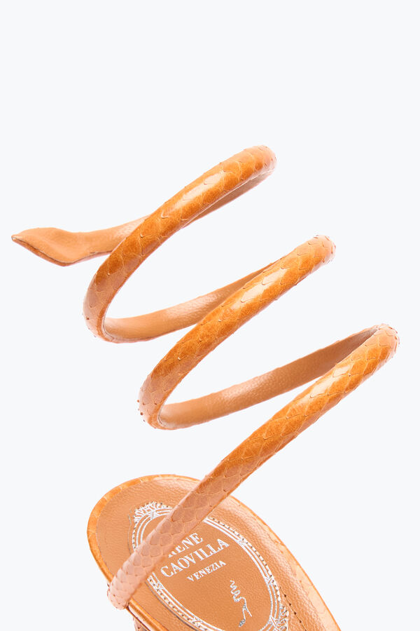jeweled cleo cognac ayers lÄder sandal 80 rene caovilla