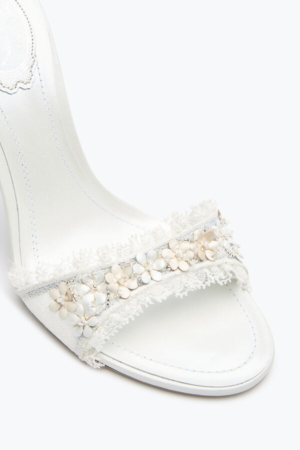 förgylld blomma vit sandal 105 rene caovilla