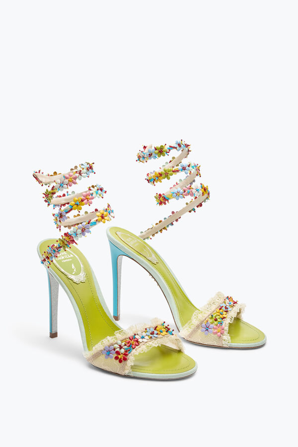 förgylld blomma sandal 105 rene caovilla