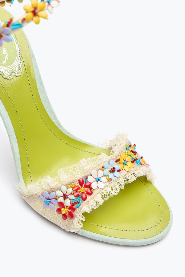 förgylld blomma sandal 105 rene caovilla