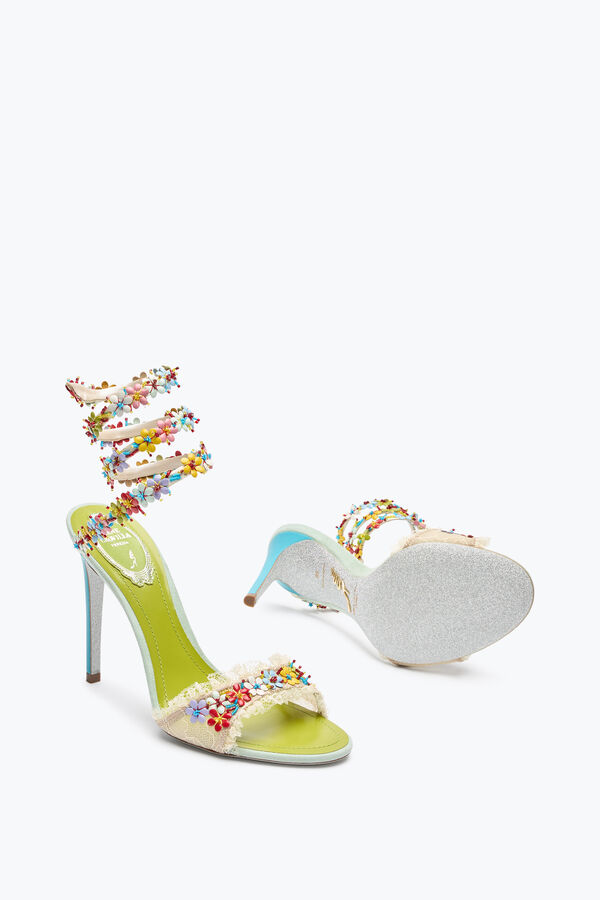 förgylld blomma sandal 105 rene caovilla