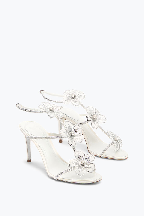 jeweled persika blomma elfenben sandal 80 rene caovilla