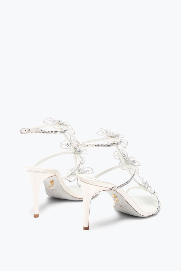jeweled persika blomma elfenben sandal 80 rene caovilla