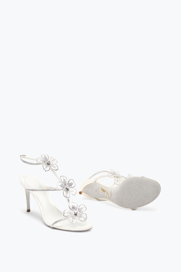 jeweled persika blomma elfenben sandal 80 rene caovilla